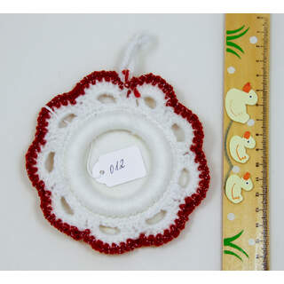 012 Kerstring wit/rood